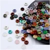 Stone 5X10Mm Natural Crystal Beads Loose Big Hole Charms Pendants Shape For Necklace Jewelry Making Diy Gift Women Drop Delivery Dhsrp