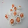 装飾的な花150pcs/lot人工マルチカラーPEレースバラの花の花束ソリッドカラー/スクラップブッキングDIYリースクラフト偽物