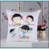 Cushion/Decorative Pillow 100Pcs/Lot Squre Shape Sublimation White Case Decorative Printable Heat Press Cushion Er Drop Delivery Hom Dhnrz