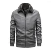 Men's Jackets Men's Fur Collar Leather Lapel Jacket