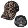 Ball Caps Leopard Print Pony Hat Back Baseball Cap 6 Panel Hip Hop Men's Women's Sun Adjustable Hats Gorras