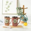 Mugs Cup Creative Personality Trend Mug Milk Coffee Couple Home Hand-painted Large-capacity Ceramic