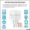 Autres fournitures de fête festive Wifi Smart Plug 16A Prise européenne Tuya Life App avec assistant domestique Contrôle vocal Surveillance de l'alimentation Otils