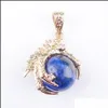 Pendant Necklaces Dangle Natural Amethyst Opal Stone Dragon Claw Pendants Gold Color Reiki Chakra Pendum Charm Amet Jewelry Round Ba Dhphl