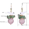 Dangle Earrings FARLENA JEWELRY Unique Design Natural Shell Bird Drop With Semi-precious Stone Vintage Pink Crystal Women