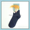 Party Favor Frauen Männer Trump Crew Socken mit gelben Haaren Lustige Cartoon Sportstrümpfe Hip Hop Socke Streetwear Drop Lieferung Home GA Dhol7