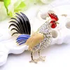 Brooches Lucky Zodiac Animal Rooster Brooch Pin For Women Rhinestone Enamel Broches Crystal Cock Jewelry Pins Cute Gift