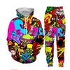 Nieuwe mannen dames Halloween clown grappige 3D print mode tracksuits hip hop broek hoodies270b