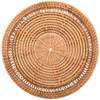 Estatuetas decorativas cesto de parede caseira rattan boho rattan pendurado 11,8 polegadas