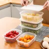 Garrafas de armazenamento multifuncional mantêm caixa fresca com tampa de fruta vegetal com alimentos de fruta mais nítido recipiente de geladeira organizador de plástico de transparência