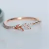 Wedding Rings Simple Female Small Leaf Flower Ring Boho Rose Gold Color Fashion Cute Engagement Promise For Women
