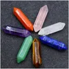 Stone 7 Chakra Box Set Reiki Natural Crystal Stones Polishing Amethyst Rose Quartz Yoga Energy Bead Healing Decoration 8X32Mm Drop D Dhjri