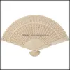 Party Favor Vintage Style Faning Fan Chiński wzór sztuki Prezent rzemieślniczy Spersonalizowane grawerowane ręcznie robione drewniane fanowie ręki Fold Drop Ot8pu