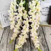 Dekorativa blommor 5-PRONG MAGNOLIA Simulerade Wisteria Hanging Orchid Home Decoration Blomkorg Bröllopsguide Tak