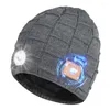 Bérets musique haut-parleur bonnet multifonctionnel Sport de plein air Rechargeable sans fil tricoté chapeau garder au chaud casquettes vêtements accessoire
