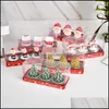 Candles Christmas Santa House Snowman Tree Paraffin Candle Wedding Party Decor Light 3Pcs/Set Drop Delivery Home Garden Otruo