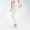 Active Pants Seamless Women White Solid Color Yoga PabtsSports Workout Running Fitness Fast Dry Off Two Nine Minute Skirt