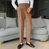 Men's Suits 2023 Style Autumn Solid High Waist Trousers Men Formal Pants Quality Slim Fit Business Casual Suit Hommes