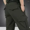 メンズパンツメン冬の戦術防水フリースフリース貨物陸軍軍用ソフトシェルストレッチスウェットパンツカジュアル濃厚な暖かい長いズボン