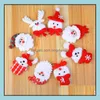 Dekoracje świąteczne Prezenty LED świecące Santa Snowman Deer Blow Flashing Cartoon Bratch Broch Badge zabawka Luminous Dekoracja SN1418 DRO DHT5E