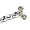 Creative metal pipe Portable zinc Alloy skull pipes 128mm with cover convenient detachable smoking set Tube Accessories