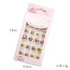 Faux ongles enfants bonbons ongles décoration conseils dessin animé couverture complète enfant rose faux Art pour petites filles manucure outil 24 pièces/ensemble