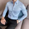 Mens Casual Shirts 10Color High Quality Solid Dress Shirt Men Simple Long Sleeve Slim Fit Business Shirts Homme Social Casual Shirt Plus Size 5xlm 230114