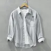 Mäns avslappnade skjortor 2176 Spring Fashion Men's Japan Style Basic Shirt Långärmad lapel Bluar Youth Single Breasted Cotton Simple Tops