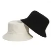 Bérets Double Face Seau Chapeau Femmes Hommes Plage Anti-UV Soleil Large Bord Visières Pliable Portable D'été Pêcheur Cap