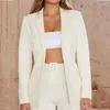 Ternos femininos femininos Mulheres de manga longa Cores sólidas Blazers sem botões 2023 Primavera Office Office Office Work Blazer Plus Tamanho Casual