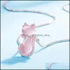 Schmuckeinstellungen Moonrocy Rose Gold Farbe CZ Crystal Ross Quarz rosa Opal Halskette Ohrringe und Ring Set f￼r niedliche Katzenfrauen 469c3 d DHKF0