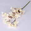 装飾的な花人工桜の花の枝シルクフェイクピーチブーケウェディングパーティーアレンジメントホームガーデンスタディ装飾