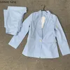 Kvinnors tvåbitar byxor Lemon Gina Solid Office Lady Suit och Blazer Matching 2 Set Winter Spring Elegant Tracksuit Outfits Sweatsuit