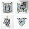 Halsdukar 53 cm lyxkvinna Silk Square Scarf Bandana pannband mode hijabs designer muslim utomhus för väskor fönster tryckt halsduk