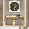 Living Room Furniture Chinesestyle Luxury Stainless Steel Marble Porch Table Club El Side View Console Cabinet Drop Delivery Home Gar Dhirp