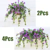 Decorative Flowers 65cm Artificial Morning Glory Simulation Petunia Plastic Fake Green Plant Flower Rattan For Wedding Home Wall Decoration