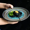 Plates Overglaze Ceramic Plate Creativity Hand Painted Western Steak Dish American Restaurant Serving Tray Home Kitchen Tableware