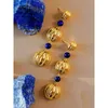 Boucles d'oreilles créoles Style Bvzantine ancien Art déco Lapis boucle d'oreille bijoux pour femmes pierres précieuses ambre grenat Jade Lazuli oreille goutte balancent fille