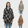 Bufandas Otoño e Invierno Mujeres Imitación Cashmere Feel Plaid Cape Shawl Espesado Cinturón Cálido Moda Lujo Borla Capa Bufanda