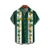 Men's Casual Shirts Irish Shamrock Shirt Vacation St Patricks Day Blouses Short-sleeved Stylish Oversized2546