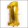 Party Decoration 32 Inches Number Balloon Birthday Decorations Color Aluminum Foil Balloons Wedding Home Banquet Supplies 0 9Ch H19 Otptz