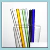 Drinking Straws Colorf Glass STS Festa de aniversário de casamento Rores reutilizáveis ​​18x0.8cm Ferramentas de barra SN978 Drop Delivery Home Garden Kitchen