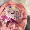 Felpe con cappuccio da donna Nero Anime Stampa grafica Maglie a manica lunga Donna Rosa Y2k Estetica Harajuku Felpe casual Punk Moda coreana Alt