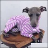 Dog Apparel Stripe Pet Accessories Clothes High Collar Cold Proof Shirt Four Long Sleeves Dogs Supplies Shirts Pattern Quality 26Lm Dhwio