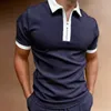 Men's Polos Summer Solid Color Casual Handsome Man Polo Shirt Short Sleeve Loose Business T-shirts Zipper Fashion Top Male Clothes