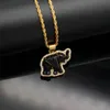 Anhänger Halsketten 18k Goldbeschichtung Accessoire Elefant Frauen ethnischer Tierstil Einfacher glückverheißender Anhängerpendant