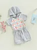 Clothing Sets Toddler Boys Summer Sport Clothes Kids Carrots Print Hooded Short Sleeve T-Shirt Elastic Waist Shorts Children Outfits