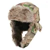 Boinas Sombrero de camuflaje de invierno para hombres que montan a prueba de viento y frío al aire libre felpa cálida protección para los oídos