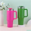 Gobelets Gobelet de tasse réutilisable de 40 oz avec poignée et grande capacité en acier inoxydable tasses de voyage insérées garder les boissons froides livrer Dhvyi