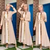 Etnische kleding moslimjurk vrouwen pailletten trim kimono abaya voor dubai bescheiden eid mubarak Marokkaans Arabisch Turks islamitisch
